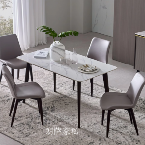 产品图片：家具企业朗萨家私客卧家具产品名称《岩板现代简约餐桌椅》议价