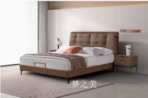 产品图片：家具企业梦之美客卧家具产品名称《高端头层真皮床》议价
