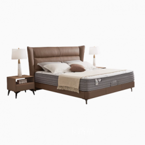 产品图片：家具企业卡路福客卧家具产品名称《简约黄牛皮鹅绒床架》议价