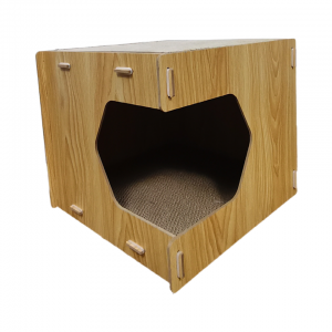 产品图片：家具企业泰萌宠物宠物家具产品名称《实木瓦楞猫屋》议价